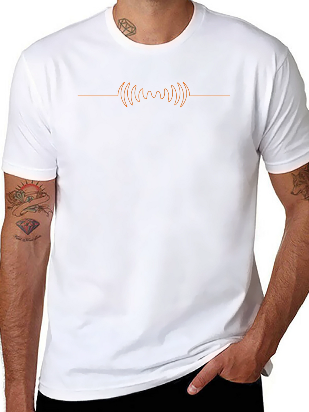 Minimalist Wave Graphic Tee - Black