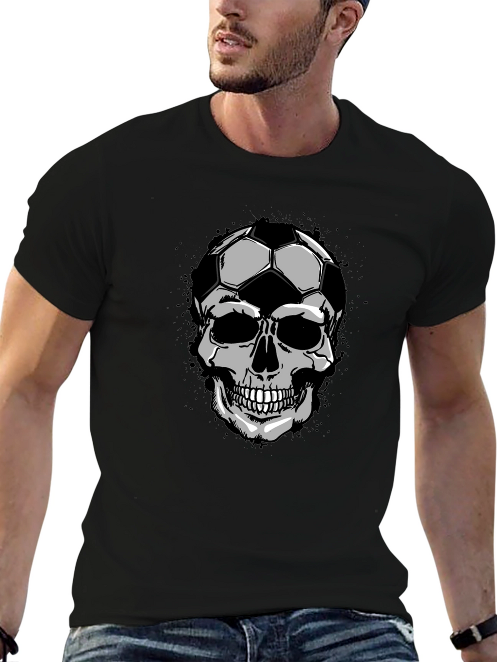 Soccer Skull Graphic Tee - Unique Design T-Shirt