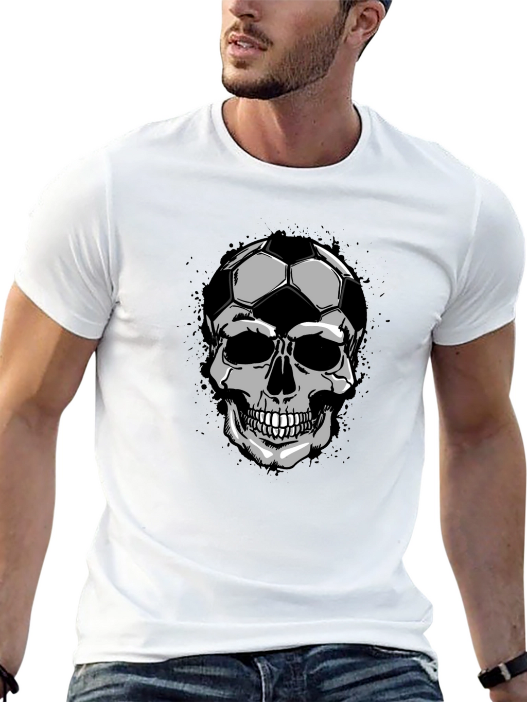 Soccer Skull Graphic Tee - Unique Design T-Shirt