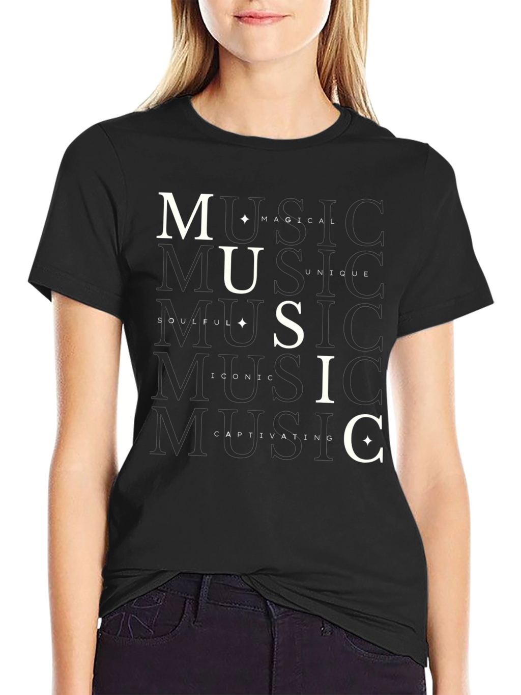 Music Lovers Graphic Tee - Black