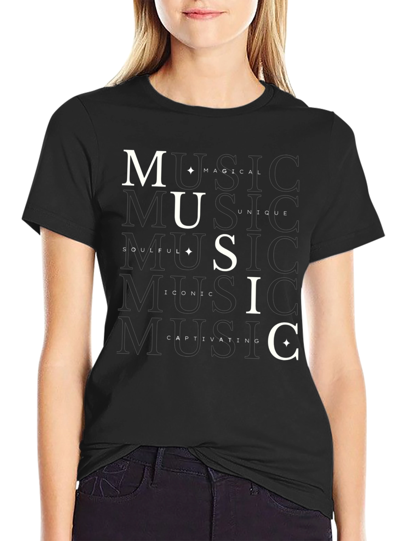 Music Lovers Graphic Tee - Black