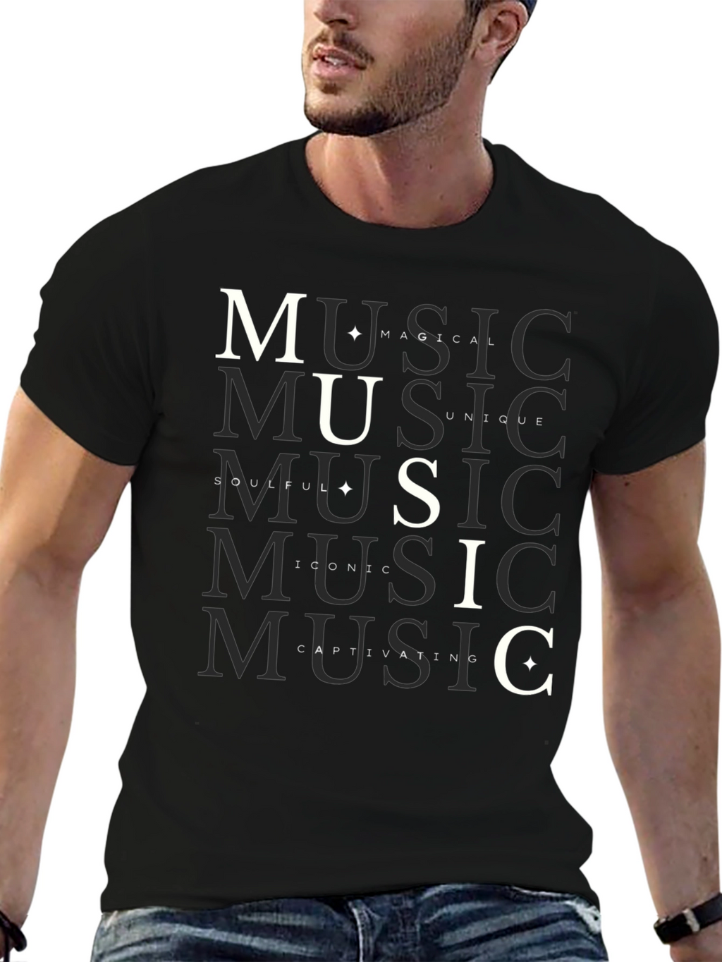 Music Lovers Graphic Tee - Black