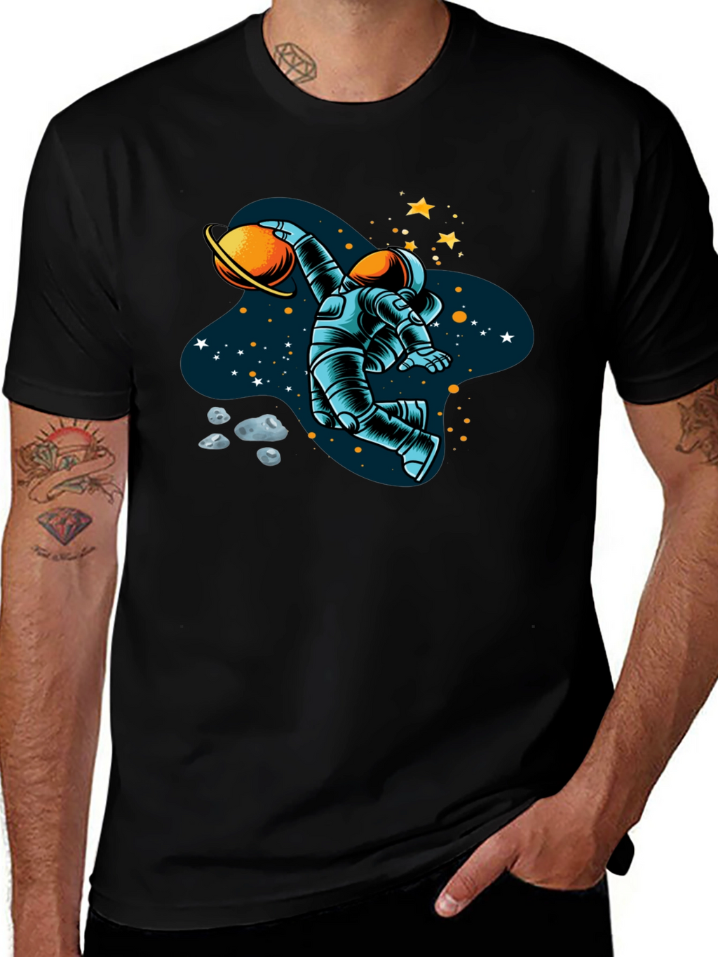 Astronaut Planet Dunk Graphic T-Shirt