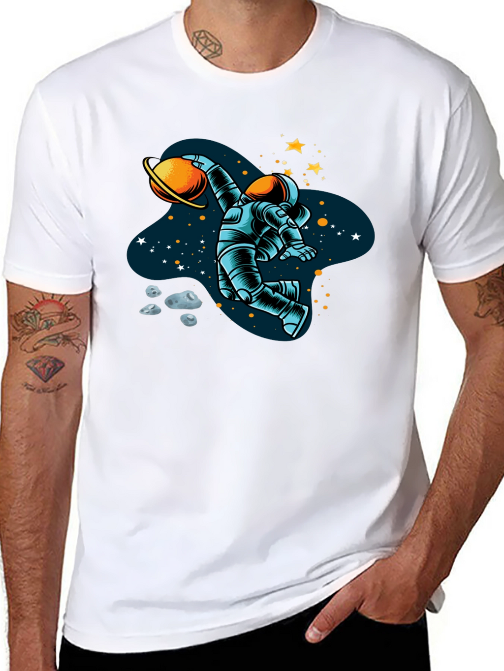 Astronaut Planet Dunk Graphic T-Shirt