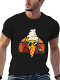Cool Ice Cream Cone Graphic Tee - Black
