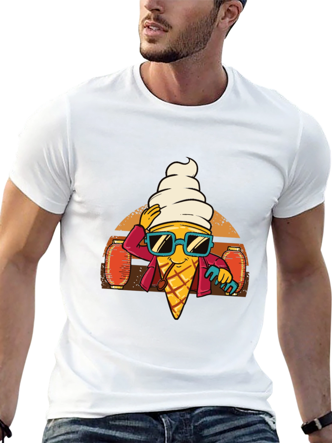 Cool Ice Cream Cone Graphic Tee - Black