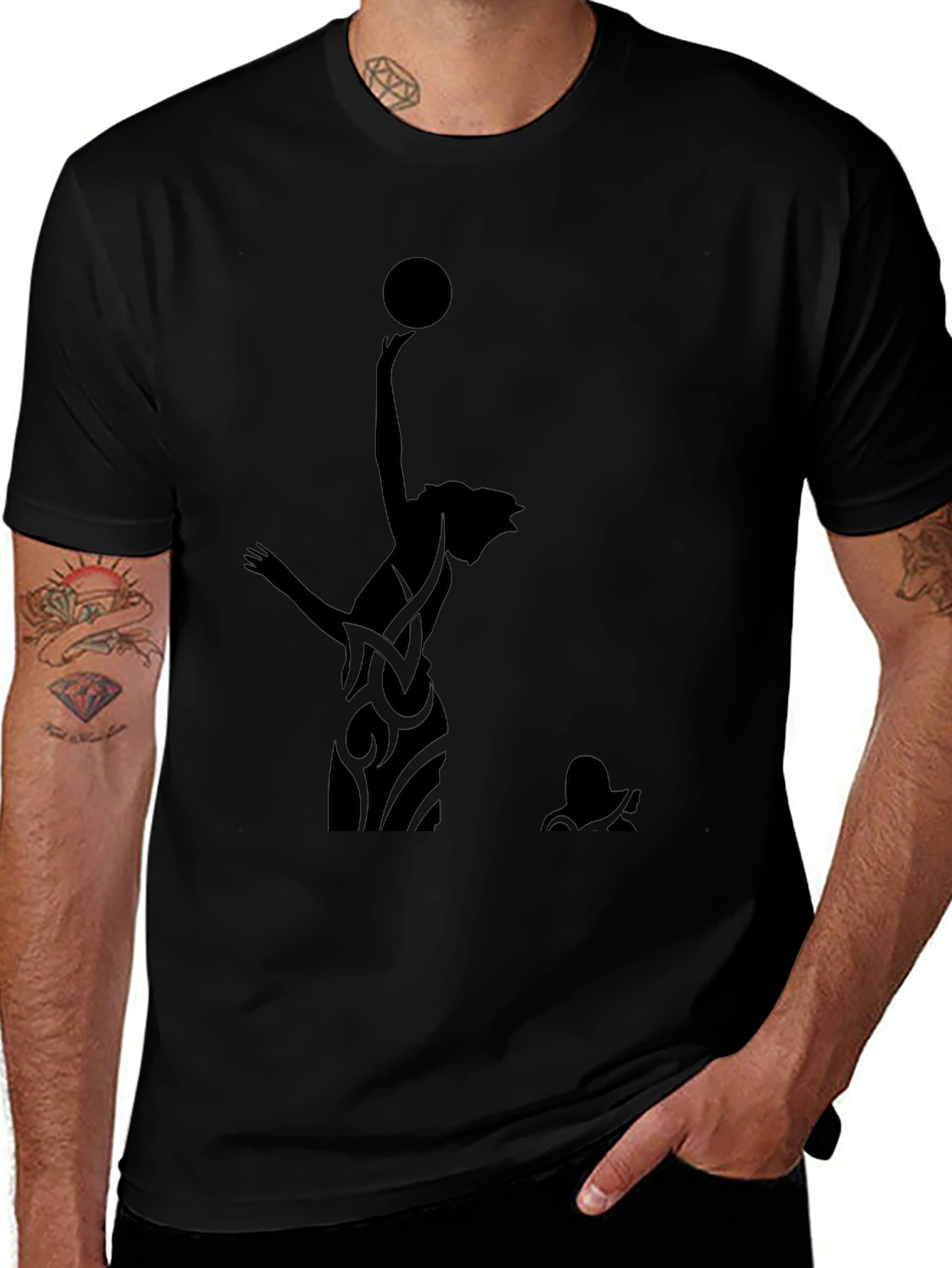 Mens Black Graphic Tee - Ballerina Silhouette