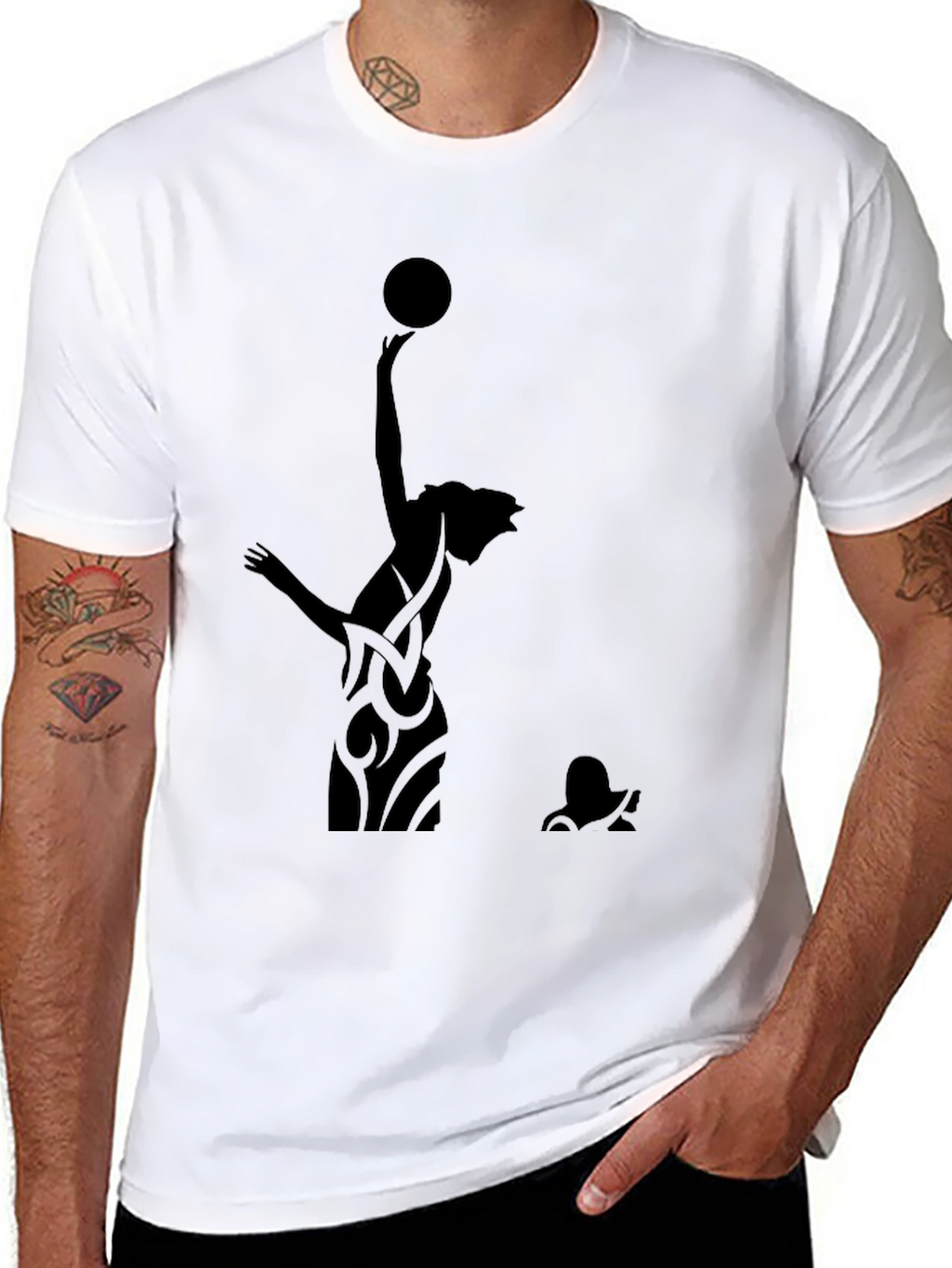 Mens Black Graphic Tee - Ballerina Silhouette