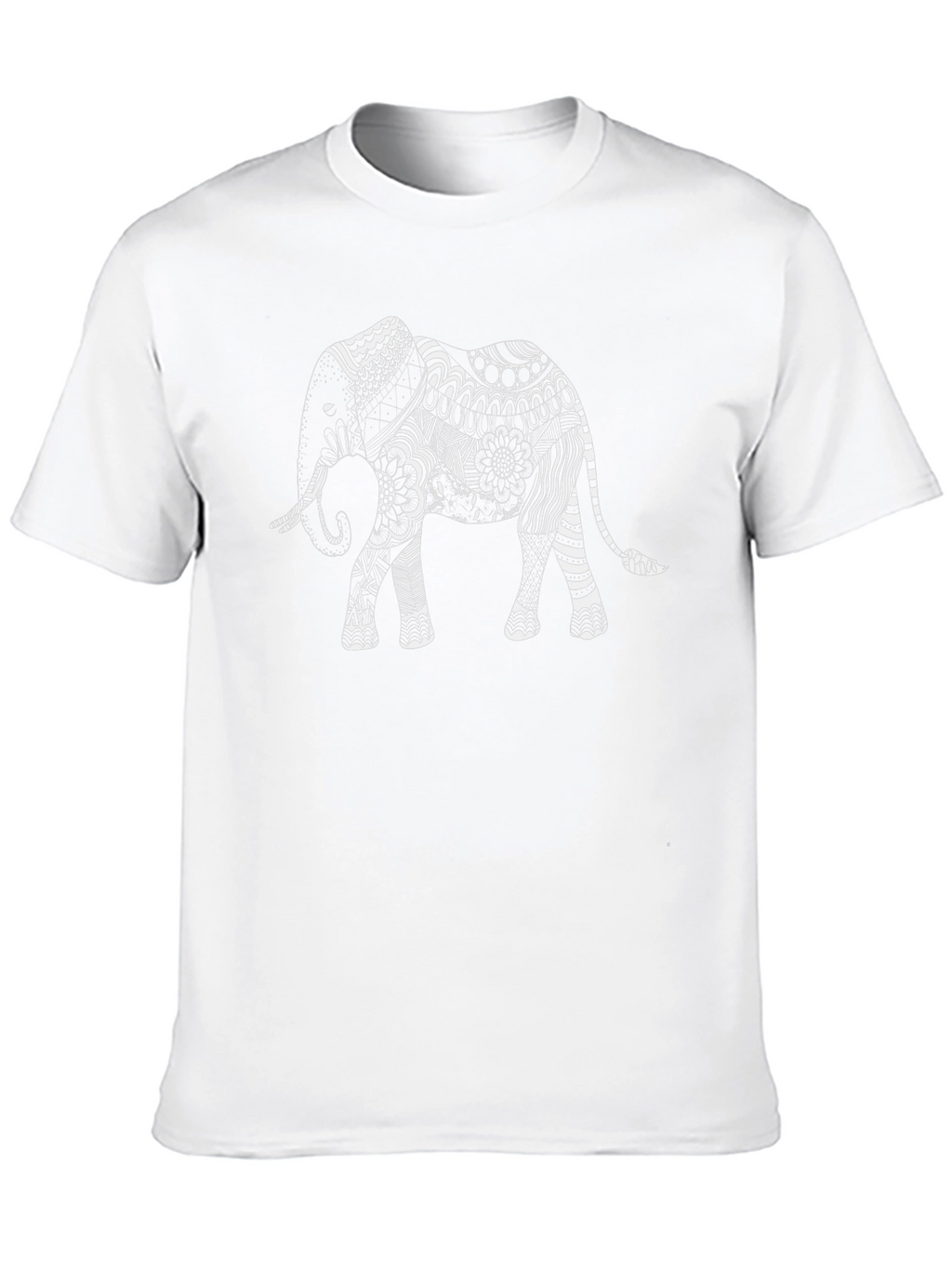 Elephant Art Print Black T-Shirt