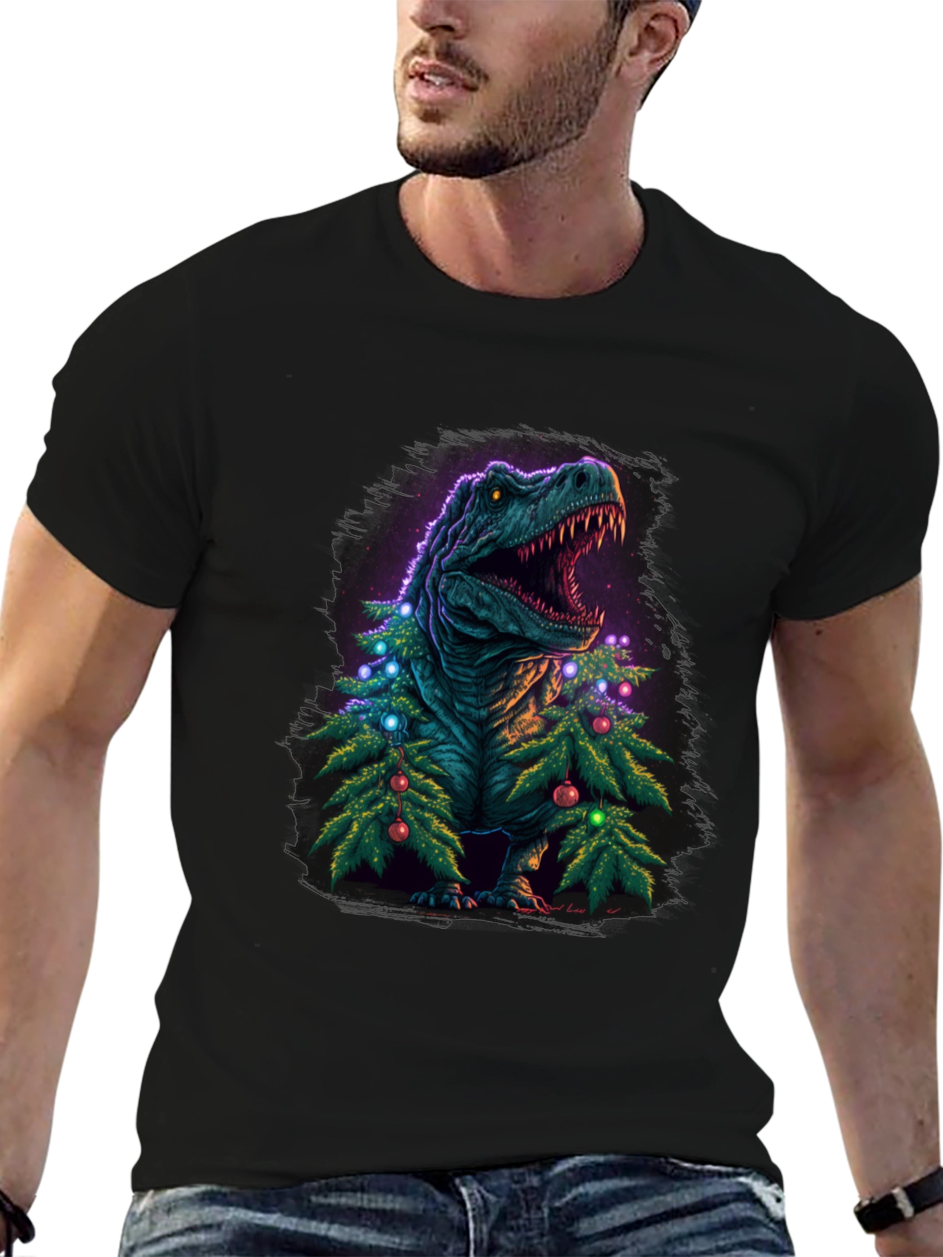 Christmas Rex T-Shirt - Dinosaur Holiday Tee