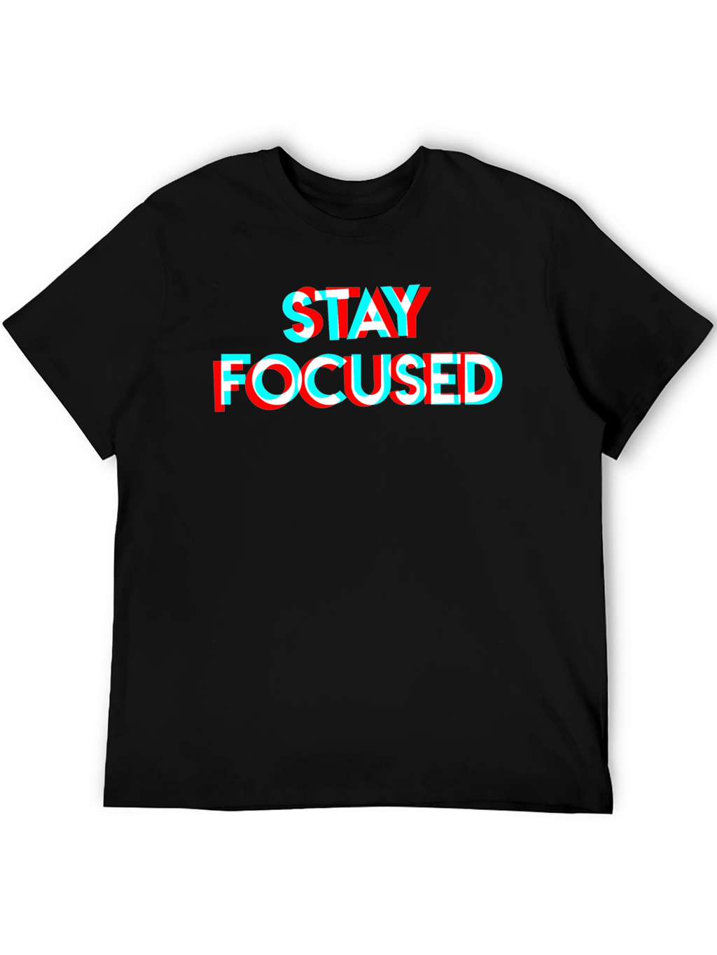 Stay Focused 3D Style Graphic Tee - Black