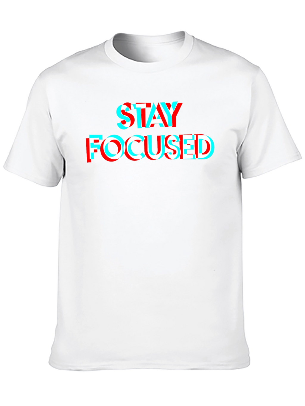 Stay Focused 3D Style Graphic Tee - Black