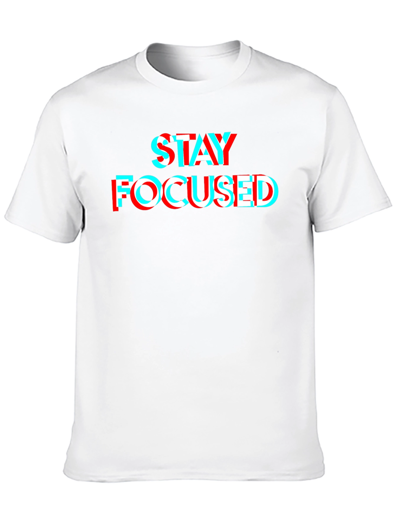 Stay Focused 3D Style Graphic Tee - Black