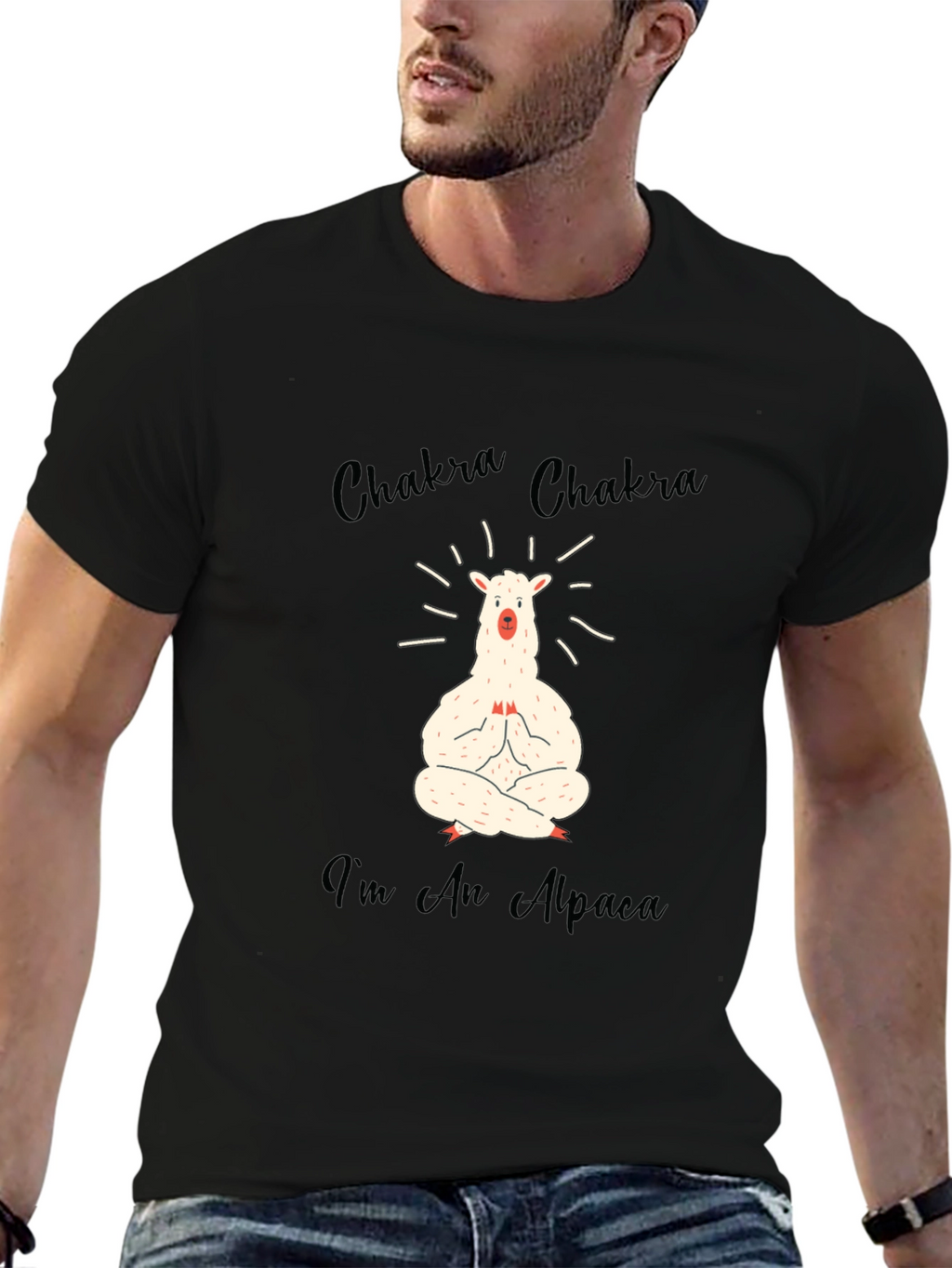 Chakra Alpaca T-Shirt - Meditating Llama Tee