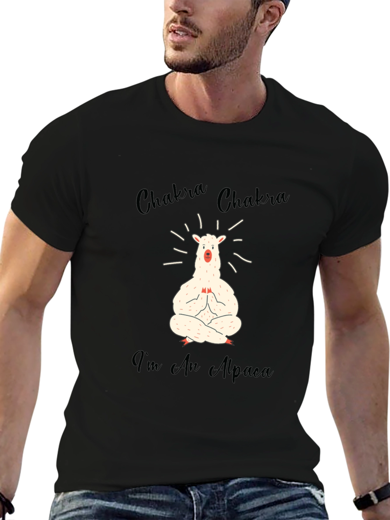 Chakra Alpaca T-Shirt - Meditating Llama Tee