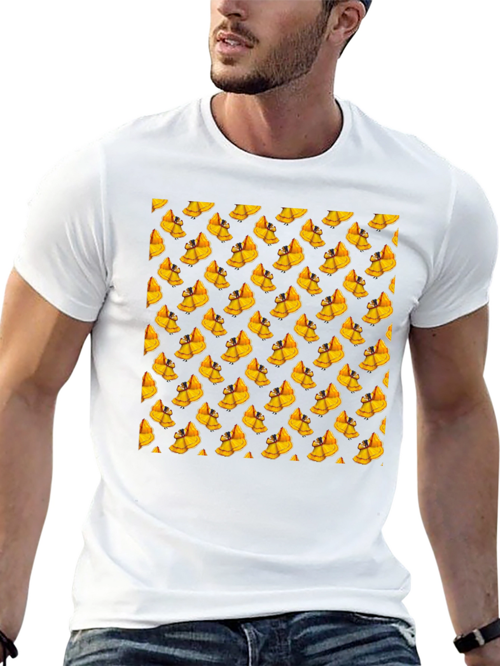 Novelty Mango Pattern Black T-Shirt