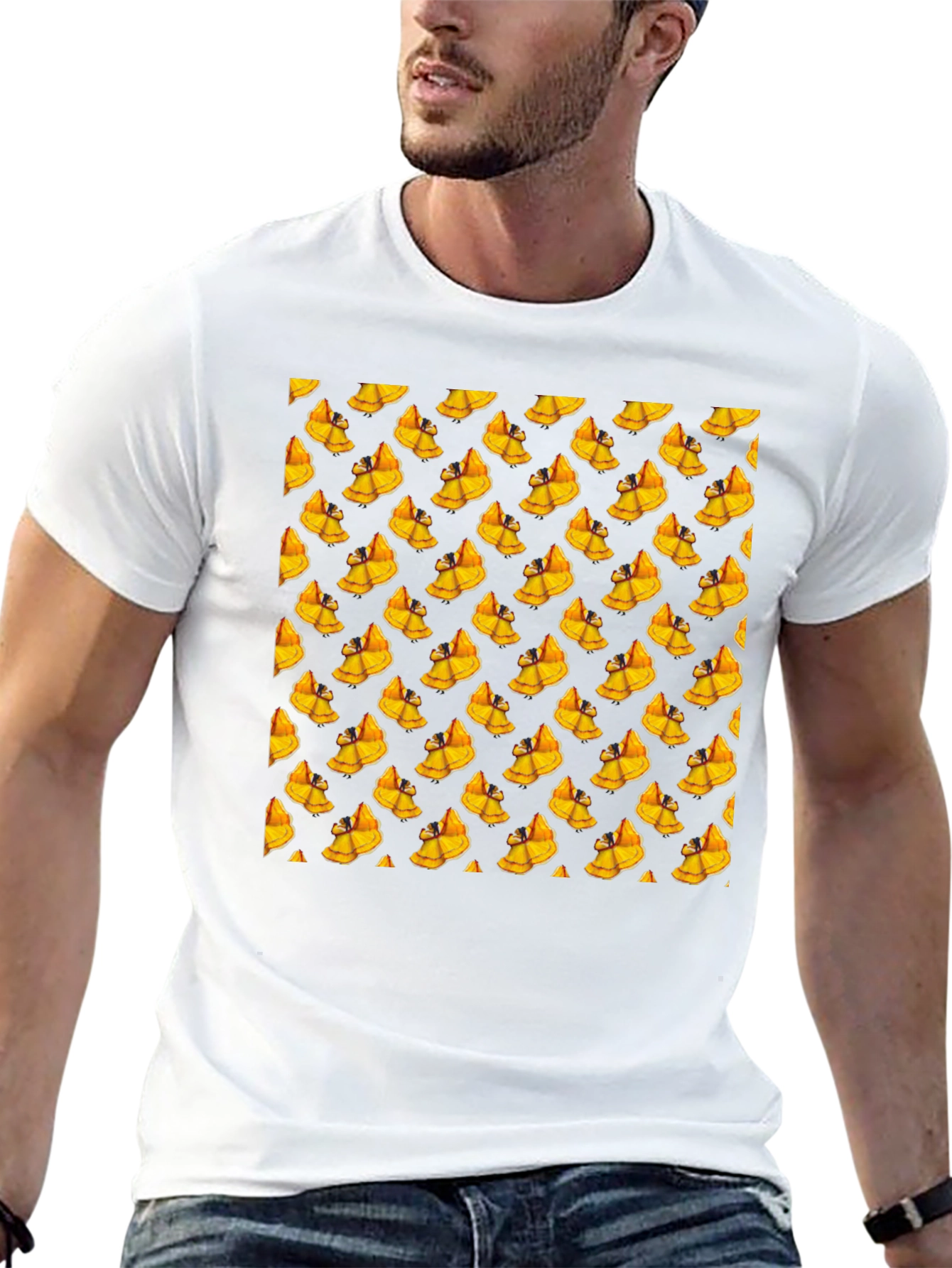 Novelty Mango Pattern Black T-Shirt