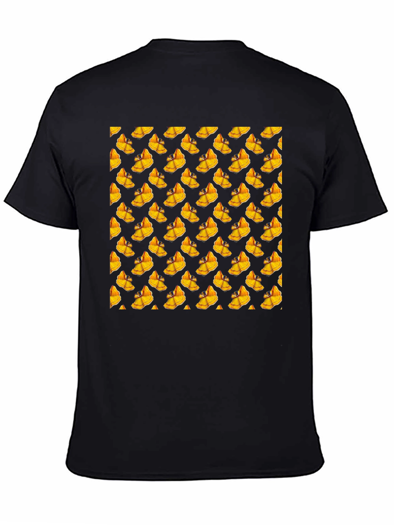 Novelty Mango Pattern Black T-Shirt