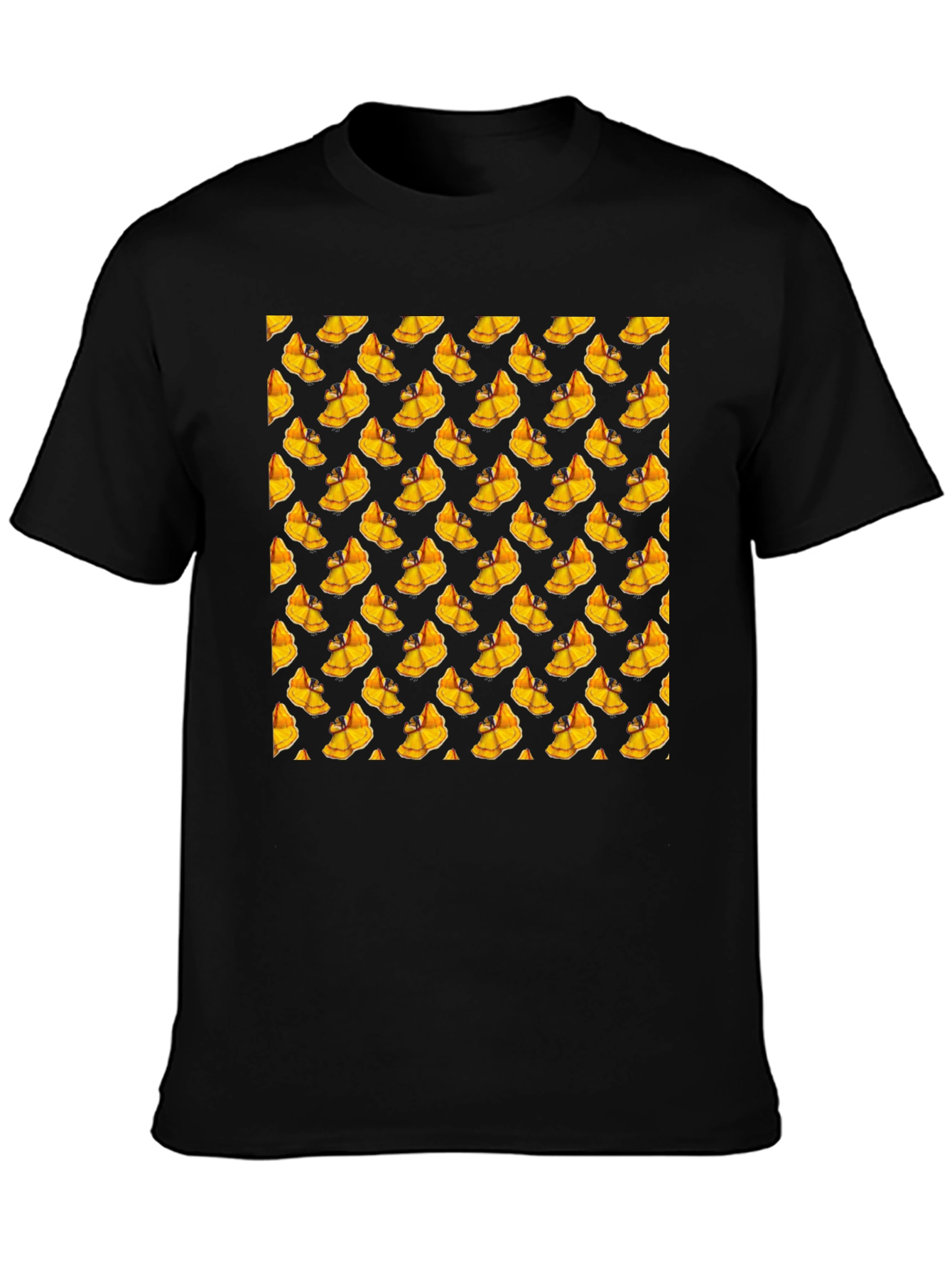 Novelty Mango Pattern Black T-Shirt