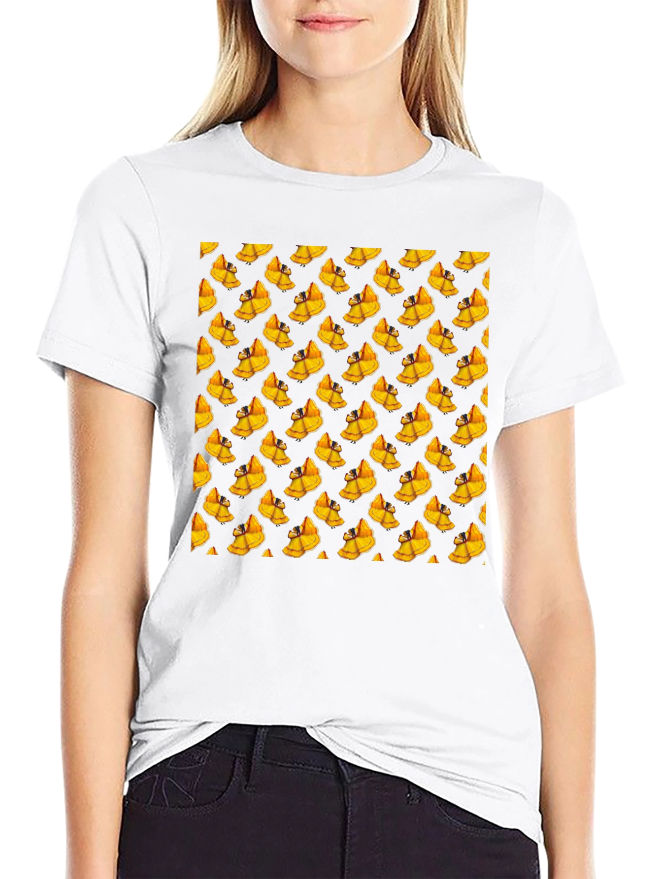 Novelty Mango Pattern Black T-Shirt