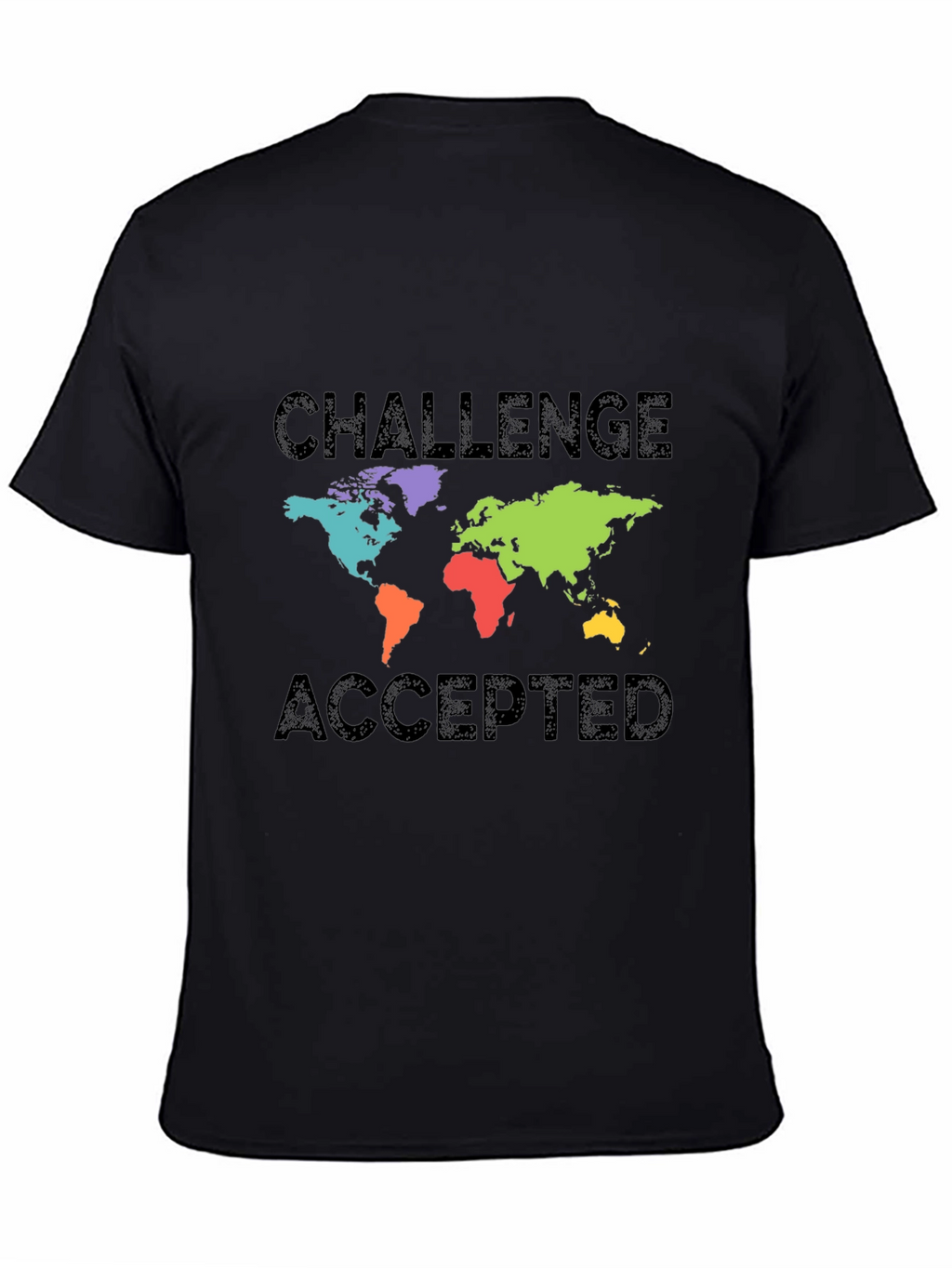 Challenge Accepted World Map Graphic T-Shirt