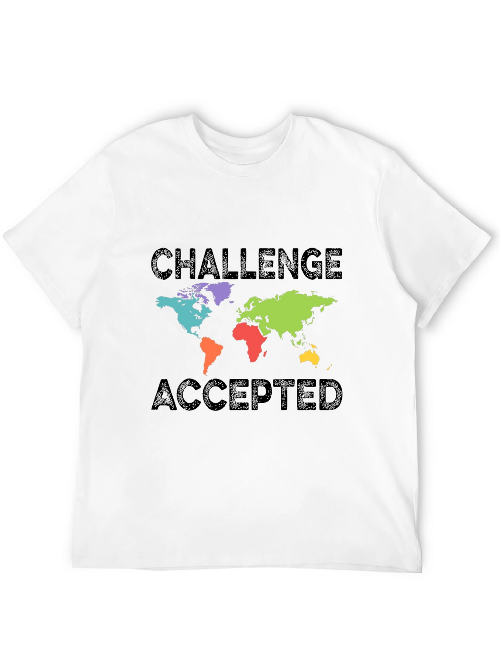 Challenge Accepted World Map Graphic T-Shirt