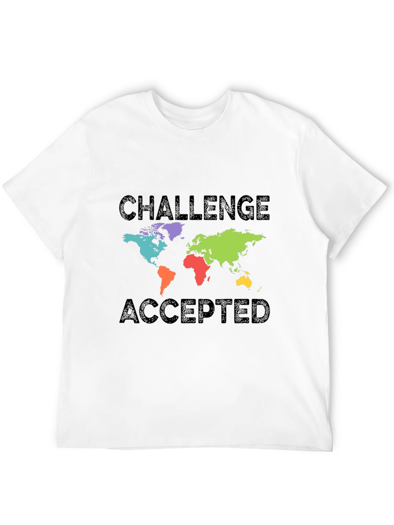 Challenge Accepted World Map Graphic T-Shirt