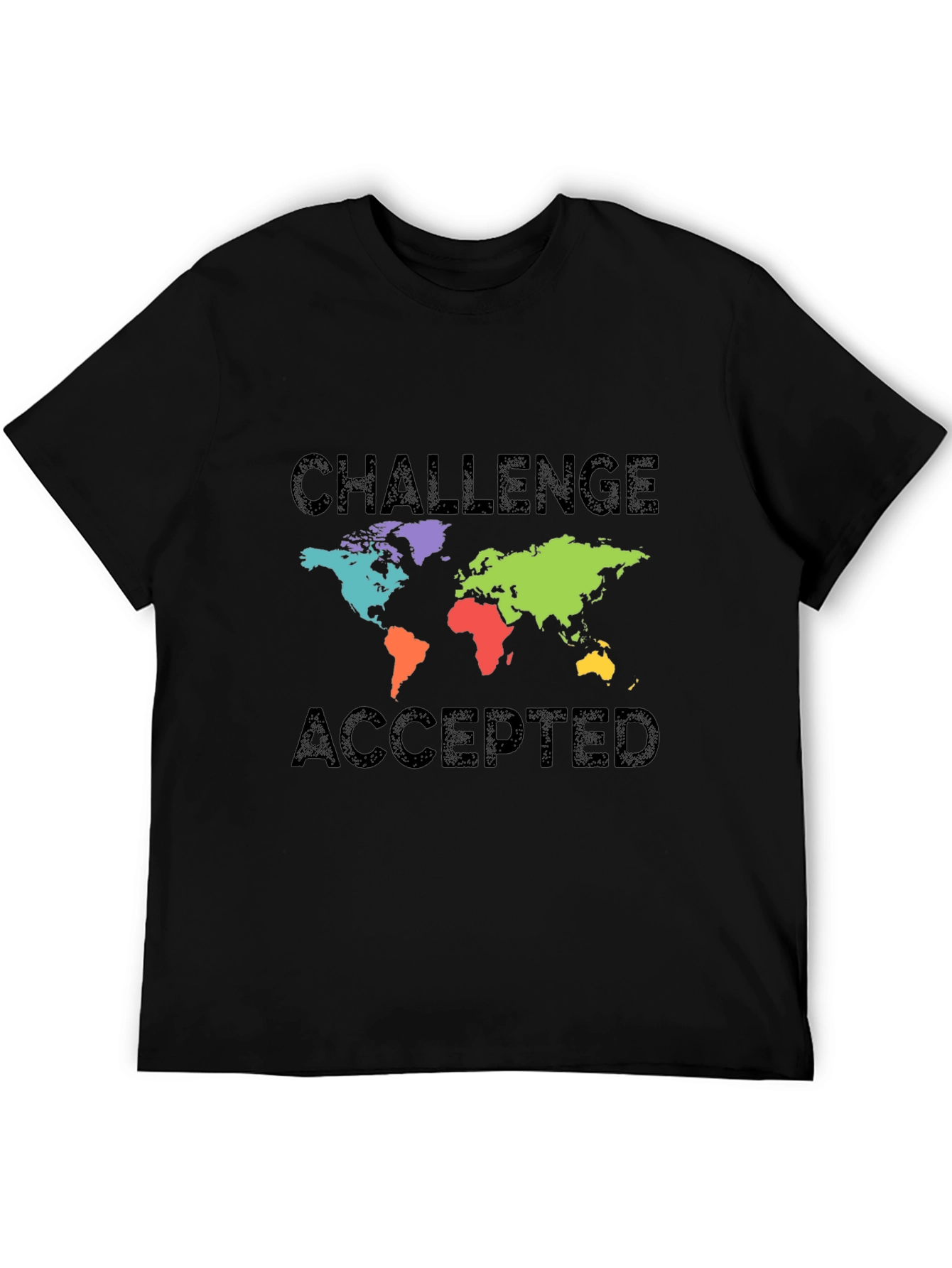 Challenge Accepted World Map Graphic T-Shirt