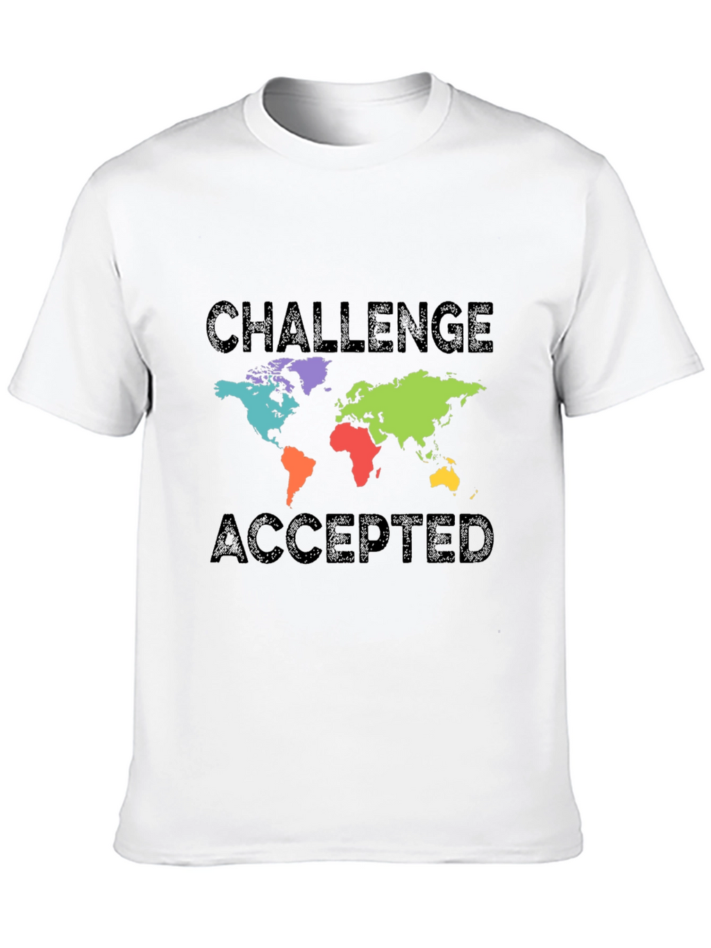 Challenge Accepted World Map Graphic T-Shirt