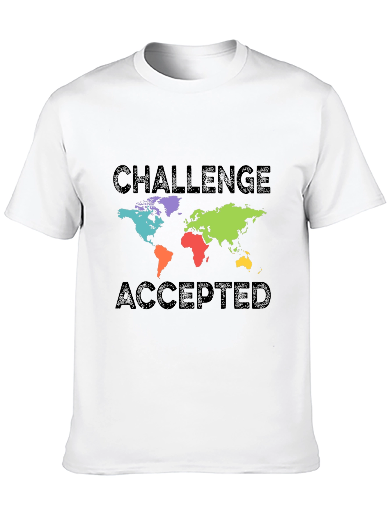 Challenge Accepted World Map Graphic T-Shirt
