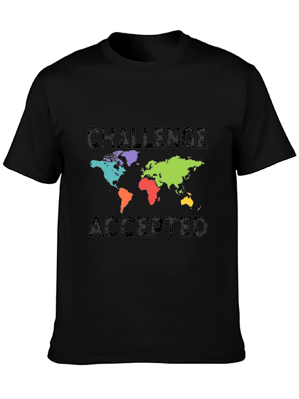 Challenge Accepted World Map Graphic T-Shirt