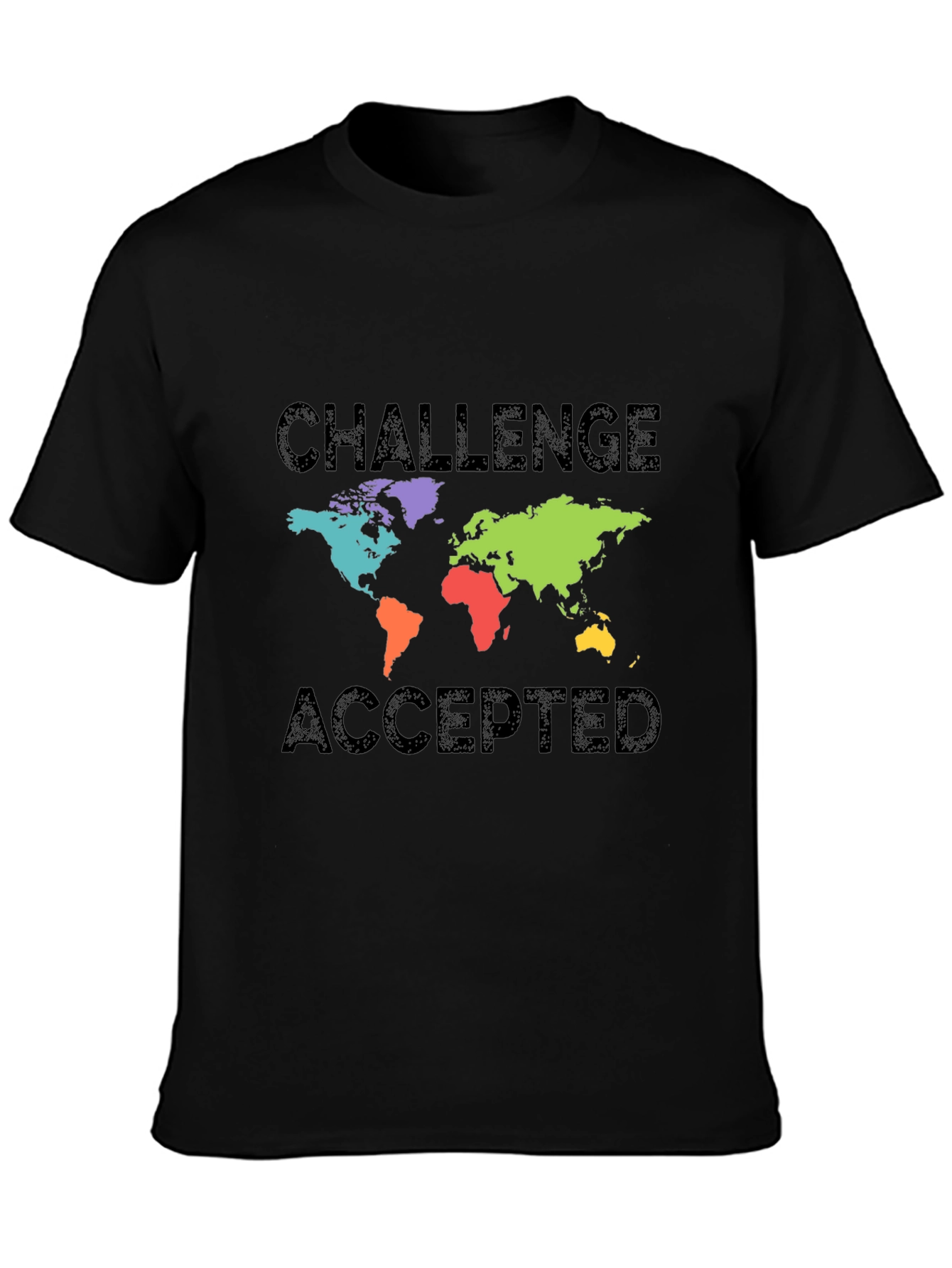 Challenge Accepted World Map Graphic T-Shirt