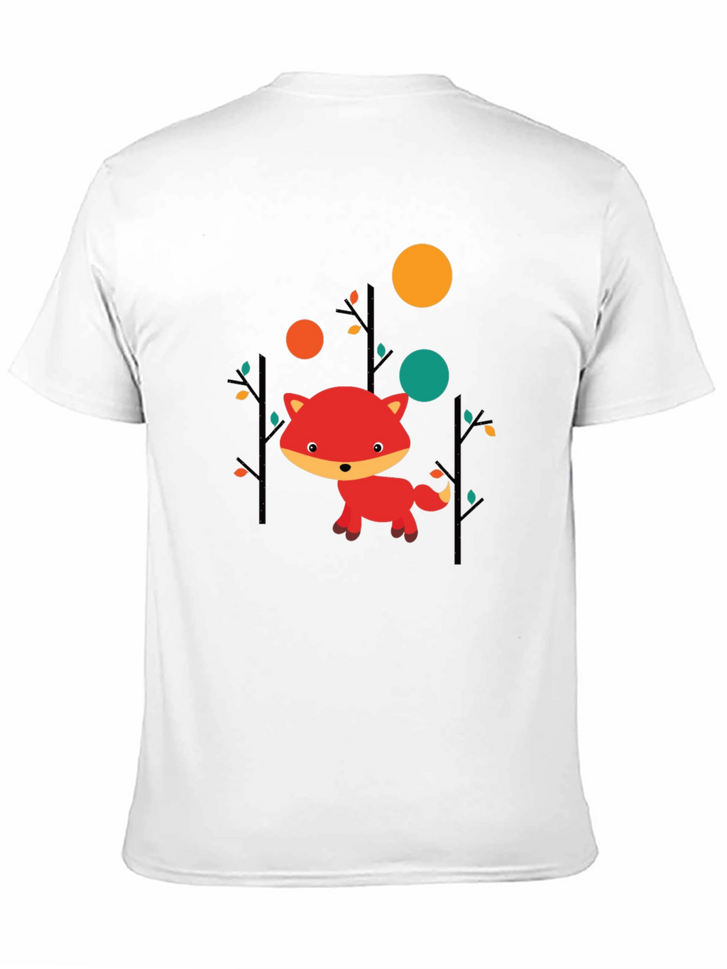 Cute Fox Graphic Black T-Shirt