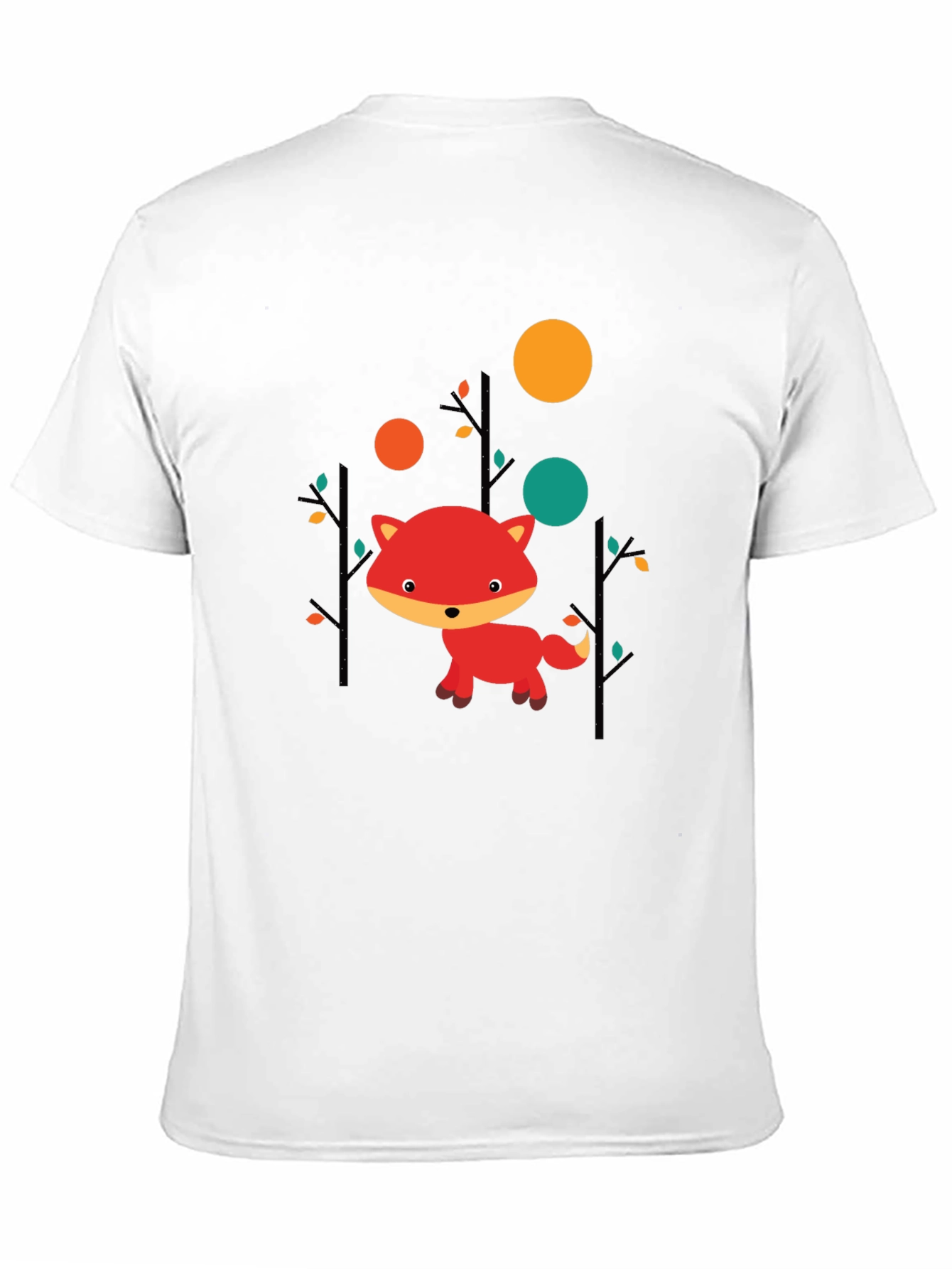 Cute Fox Graphic Black T-Shirt