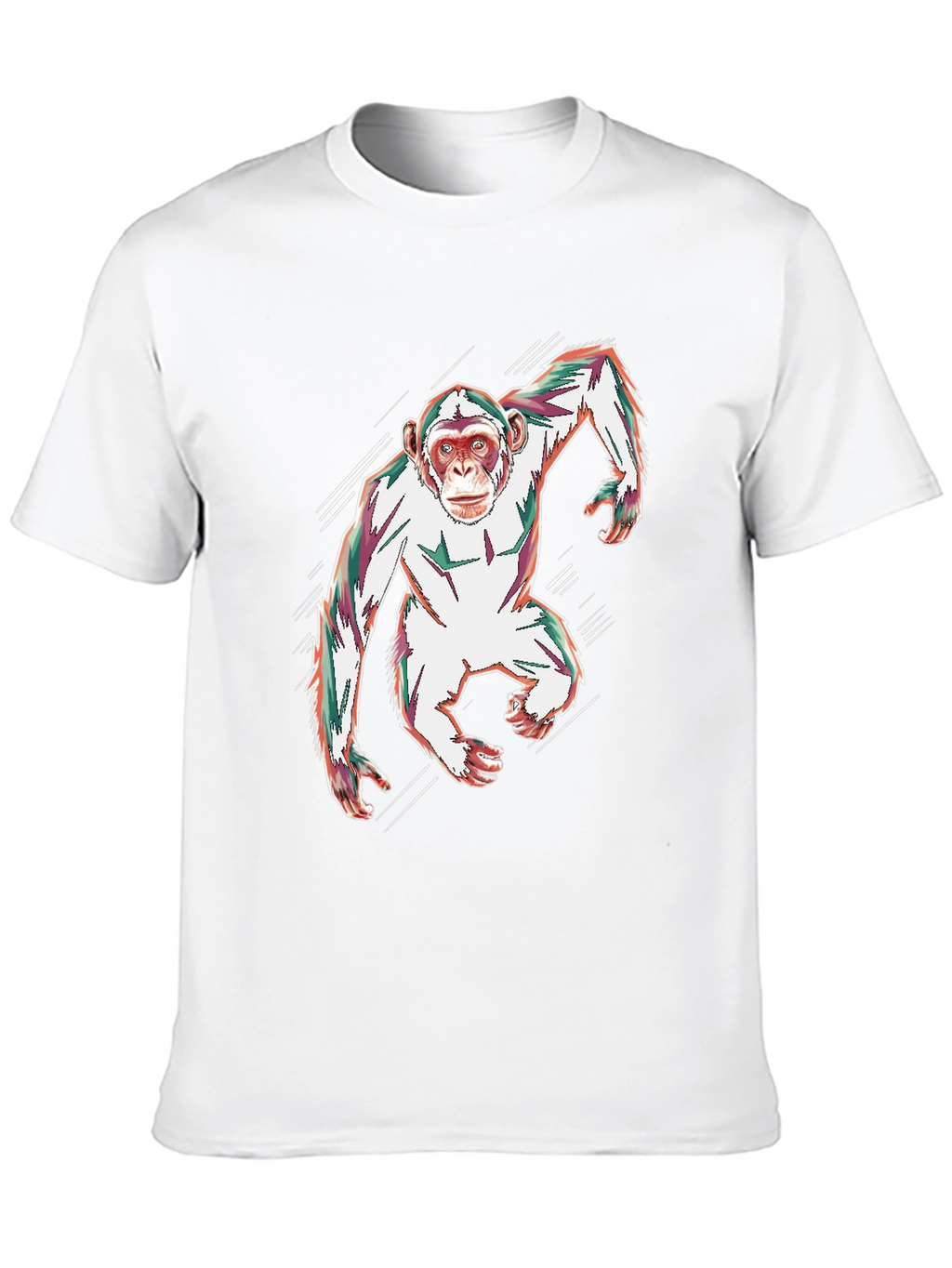 Abstract Monkey Graphic Black T-Shirt