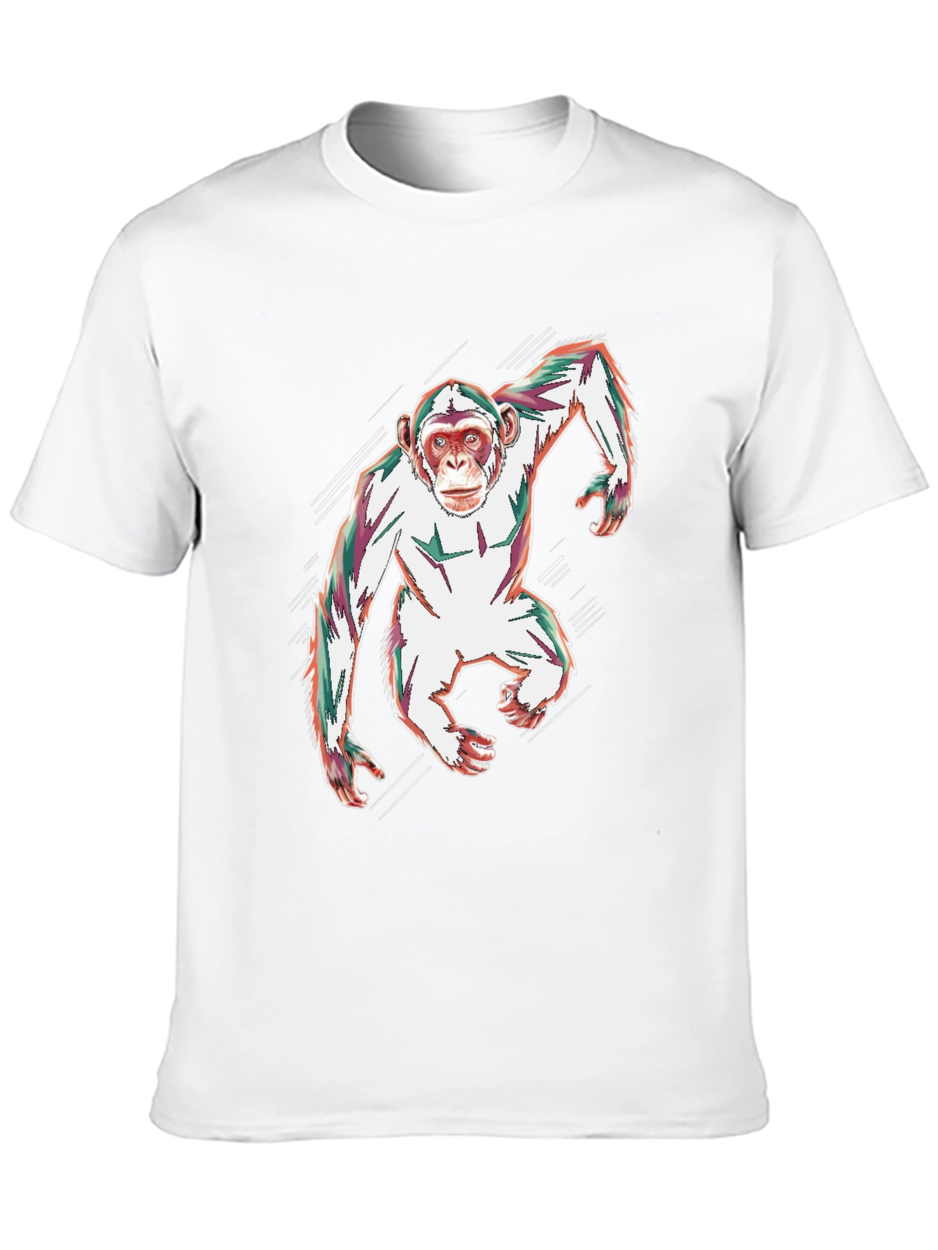 Abstract Monkey Graphic Black T-Shirt