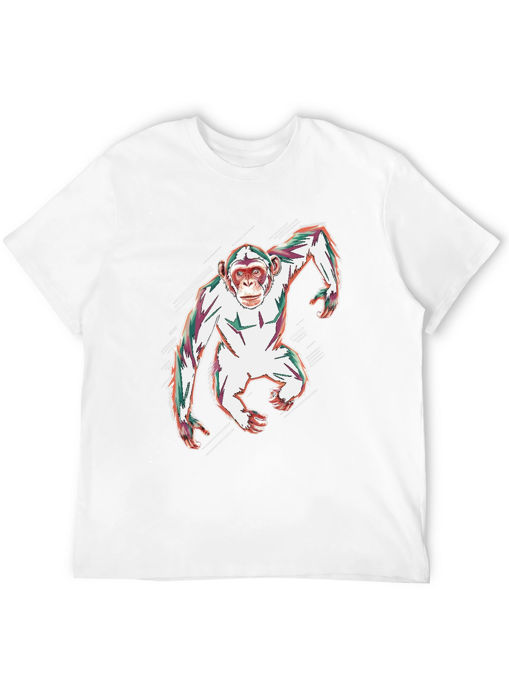 Abstract Monkey Graphic Black T-Shirt