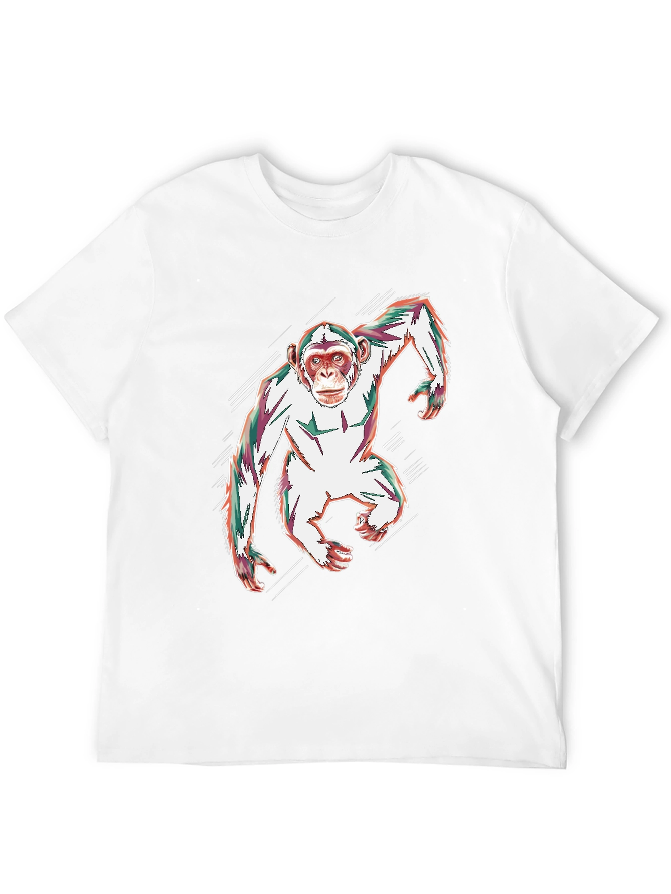 Abstract Monkey Graphic Black T-Shirt