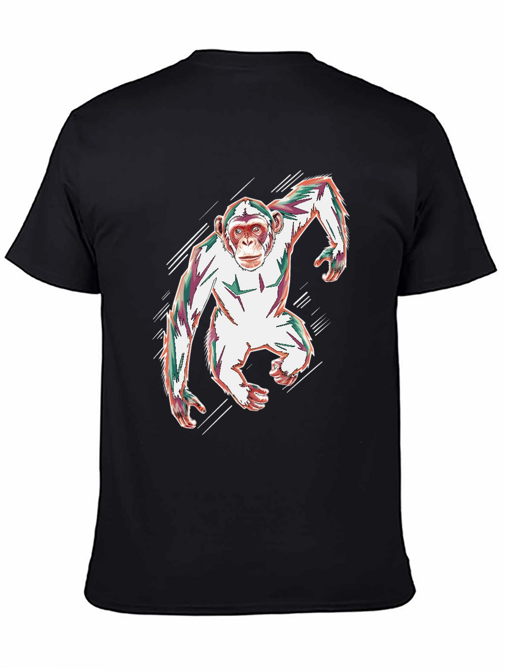 Abstract Monkey Graphic Black T-Shirt