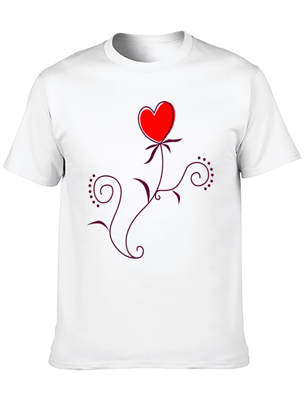 Heart Flower Black T-Shirt