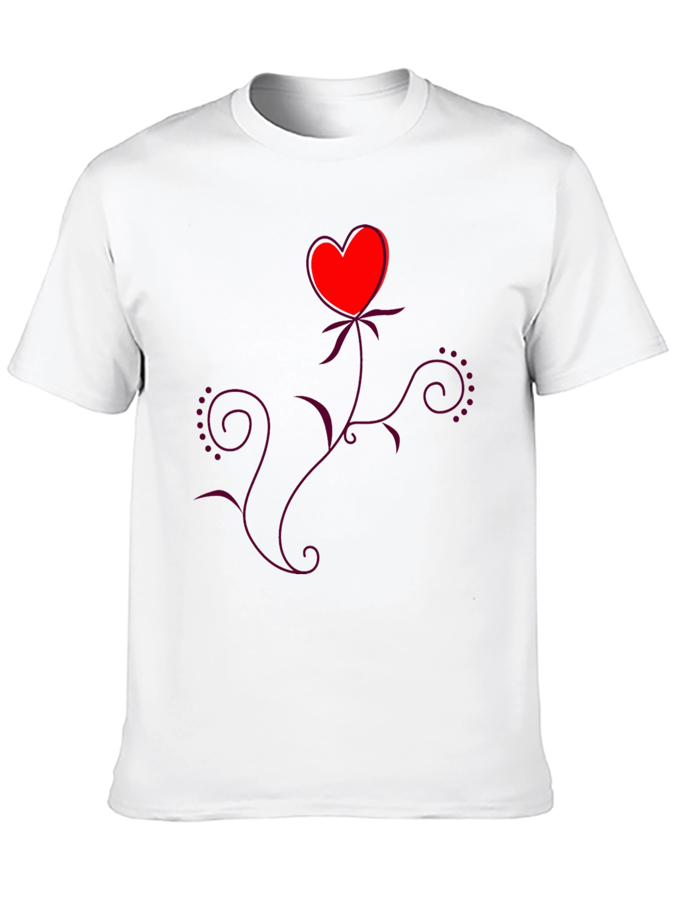 Heart Flower Black T-Shirt