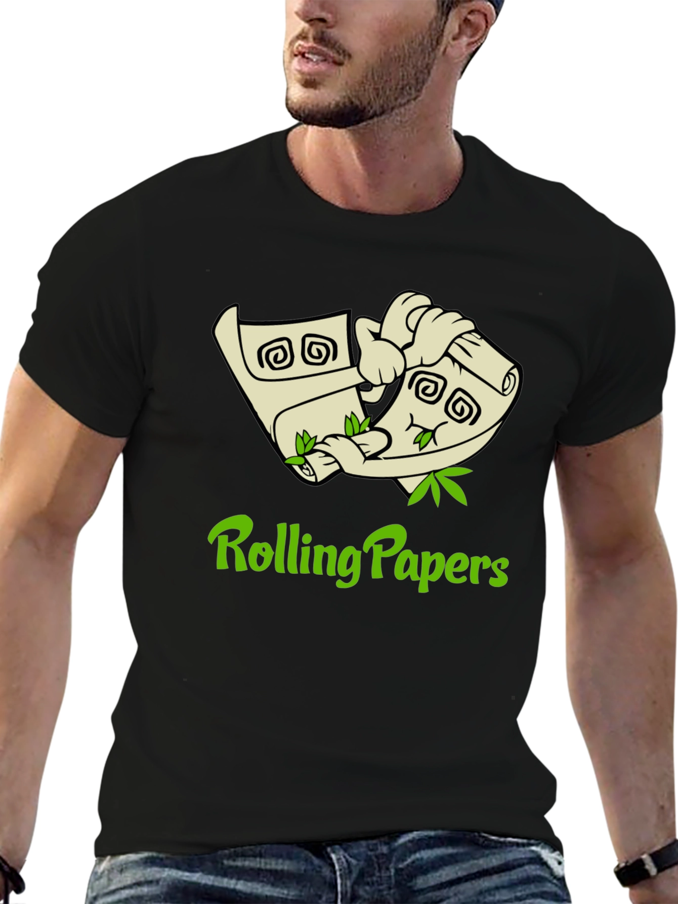 Rolling Papers Graphic Tee - Black Cotton T-Shirt