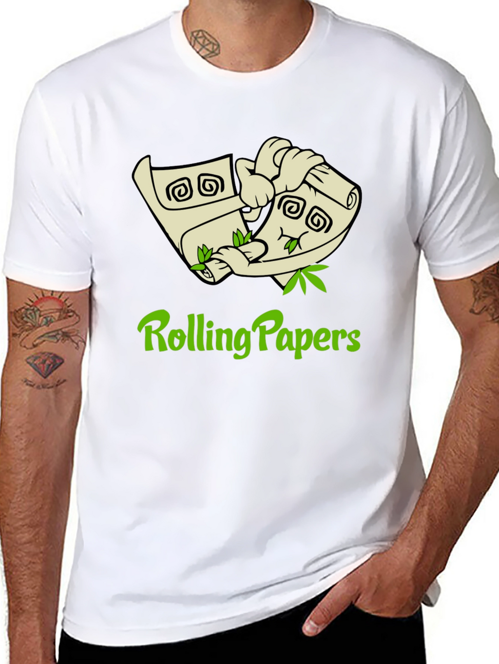Rolling Papers Graphic Tee - Black Cotton T-Shirt