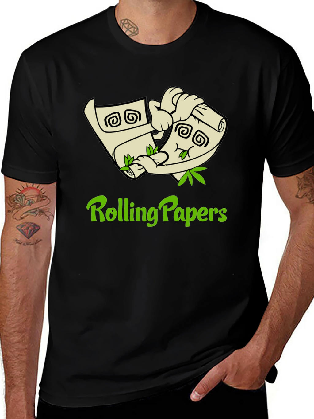 Rolling Papers Graphic Tee - Black Cotton T-Shirt