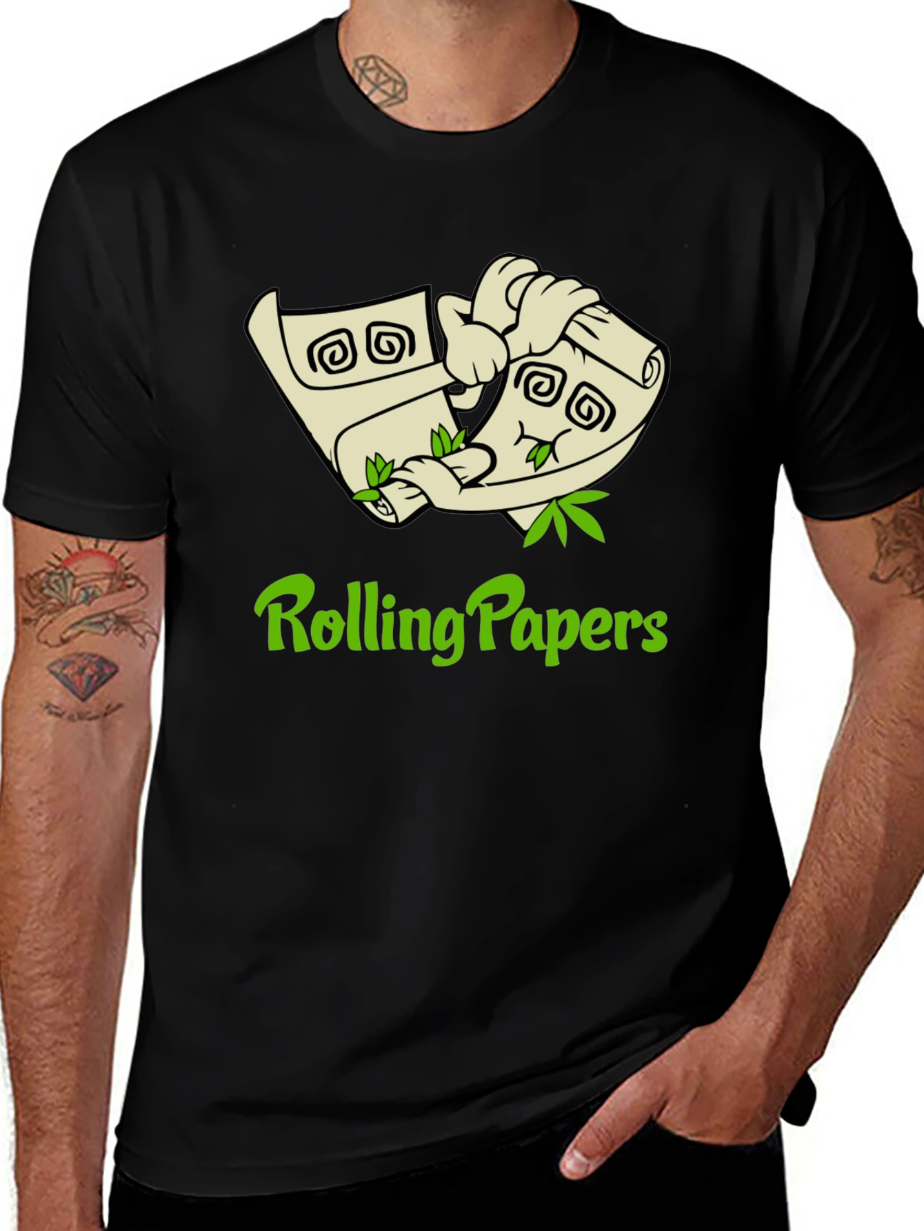 Rolling Papers Graphic Tee - Black Cotton T-Shirt