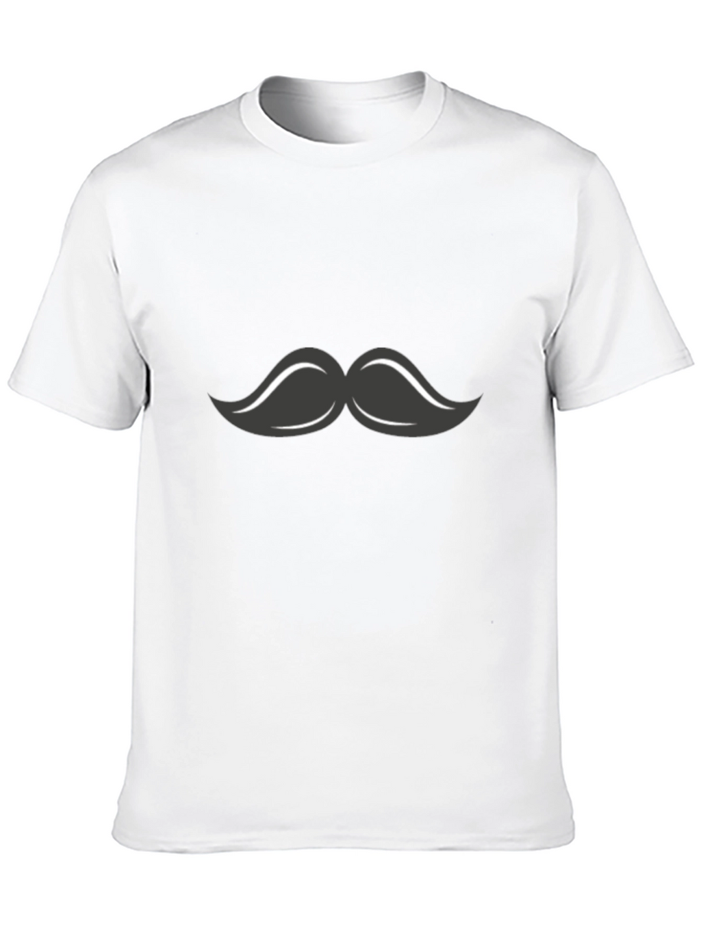 Mustache Graphic T-Shirt - Black Crew Neck Tee