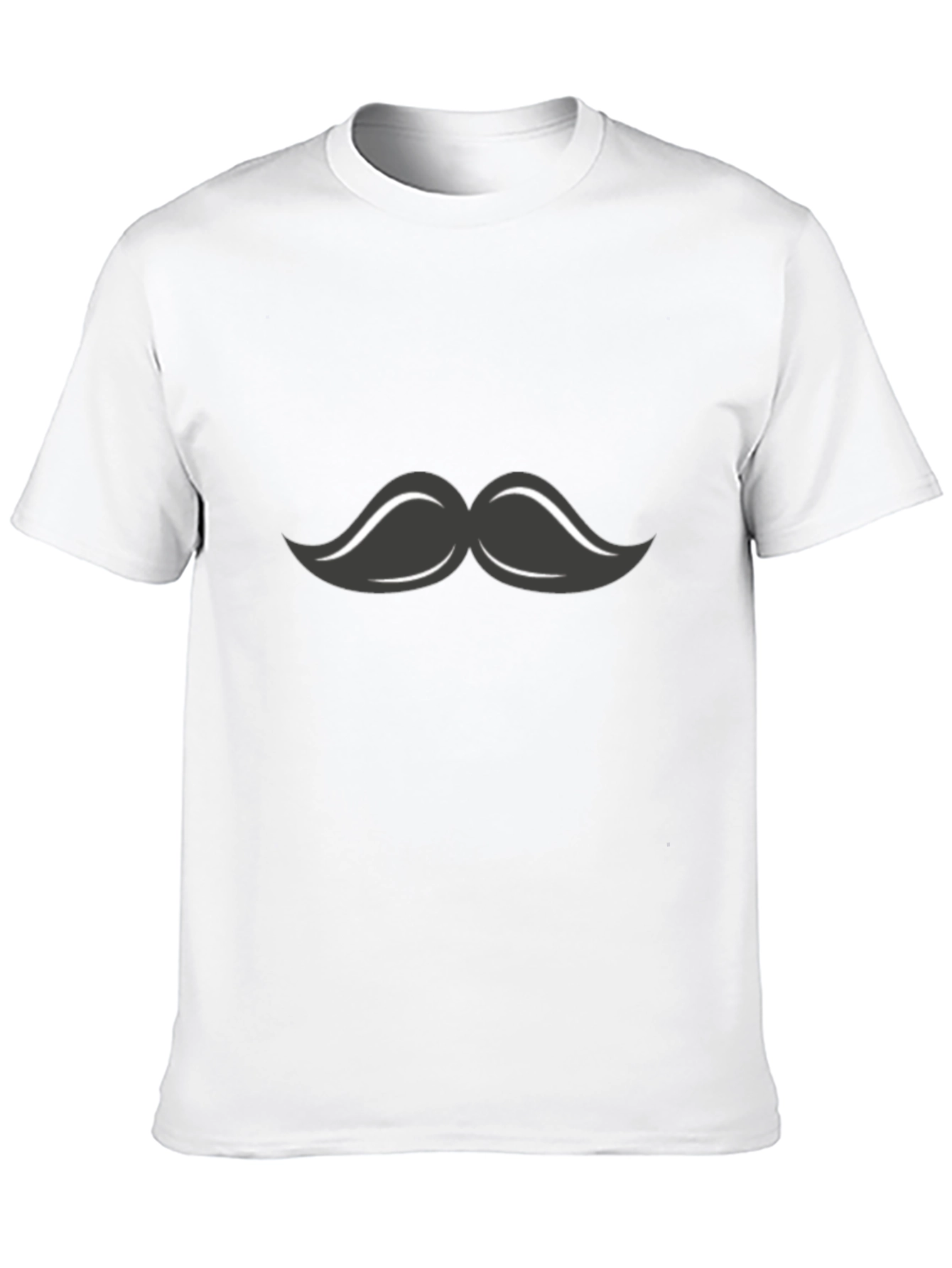 Mustache Graphic T-Shirt - Black Crew Neck Tee