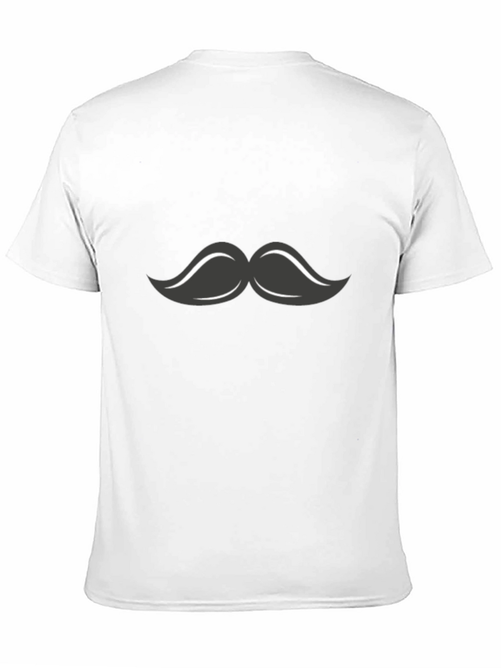 Mustache Graphic T-Shirt - Black Crew Neck Tee