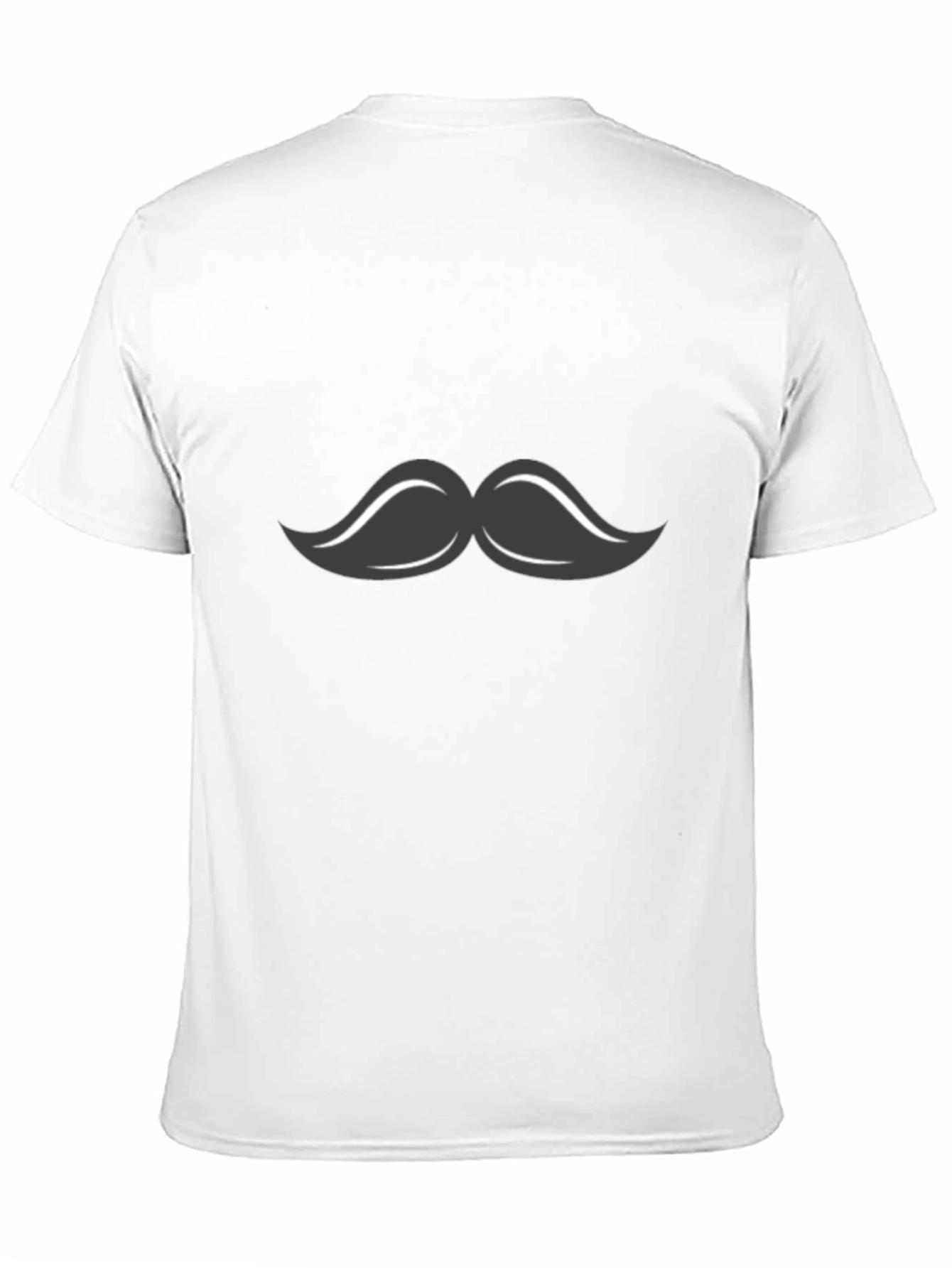 Mustache Graphic T-Shirt - Black Crew Neck Tee