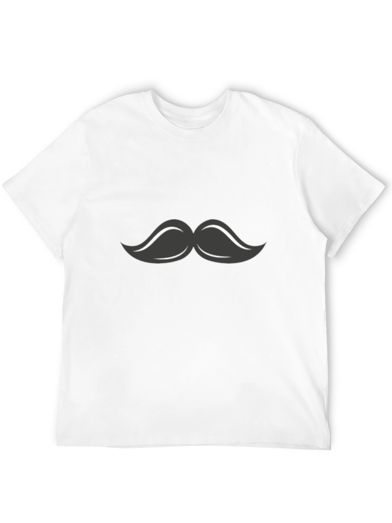 Mustache Graphic T-Shirt - Black Crew Neck Tee